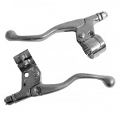 LEVIER/POIGNEE DE FREIN CYCLO ALU COURT M84 SIMPLE FIXATION POLI (PAIRE) -SELECTION P2R- 3700948112182