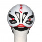 CASQUE VELO ADULTE GIST ROUTE PRIMO BLANC/ROUGE FULL IN-MOLD TAILLE 52-57 REGLAGE MOLETTE 250GRS 