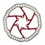 DISQUE DE FREIN VTT 6 TROUS NEWTON BRAKCO COMPATIBLE SHIMANO ET AUTRES 180mm ARGENT CENTRE ROUGE + 6 VIS 3700948070642