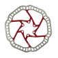 DISQUE DE FREIN VTT 6 TROUS NEWTON BRAKCO COMPATIBLE SHIMANO ET AUTRES 160mm ARGENT CENTRE ROUGE + 6 VIS 3700948070611