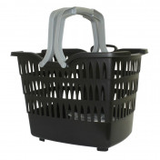 PANIER AVANT PLASTIQUE NOIR FIXATION RAPIDE CLIPS 22.2/31,8mm 19L (Lg38xL28xH30) POIDS MAX. 7.5Kgs POUR TRICYCLE LEADER FOX LOVELO (INCLUS SUPPORT DE FIXATION) 3700948297360