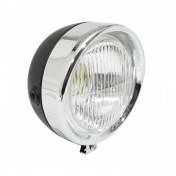 PHARE/PROJECTEUR CYCLO ADAPTABLE PEUGEOT 103/MBK 51 ROND DIAM 130mm NOIR (AMPOULE BA15S) -SELECTION P2R- 3700948214145