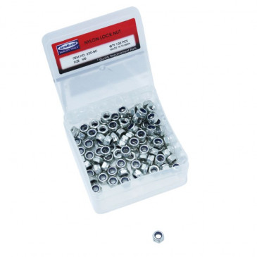 ECROU 6 PANS NYLSTOP/FREIN M5 (BOITE DE 100 PIECES) -P2R- 3700948202074