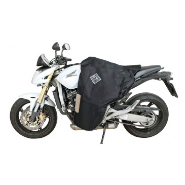 TABLIER COUVRE JAMBE TUCANO MOTO GAUCHO R118 NOIR POUR HONDA 500 CB, 1000 CB, HORNET, VFR, 600 CBF, 1000 CBF / KAWASAKI ER5, 500 KLE / YAMAHA XJR, VMAX (SYSTEME ANTI-FLOTTEMENT SGAS) 8026492106831