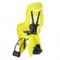 PORTE BEBE/SIEGE ENFANT ARRIERE POLISPORT A FIXER SUR CADRE JOY JAUNE FLUO COUSSIN GRIS (9 A 22Kgs) HOMOLOGUE EN 14344 5604415102417