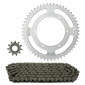 KIT CHAINE ADAPTABLE PEUGEOT 50 XP STREET SM 2004>2005 420 52x11 (DEMULTIPLICATION D'ORIGINE) -TOP PERFORMANCES- 3700948222034
