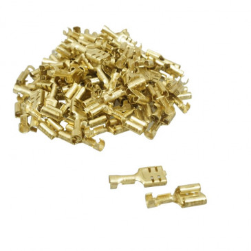 ELECTRIC CABLE TERMINAL - FEMALE 6.3 BRASS (Per 100 in a bag) -SELECTION P2R- 3701213424283