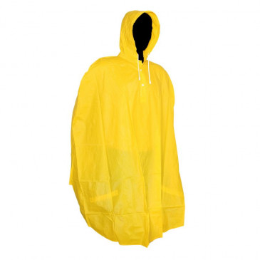 PONCHO ANTI PLUIE ADULTE P2R AVEC CAPUCHE ET HOUSSE - PVC EPAIS JAUNE HAUTE QUALITE 3700948097601