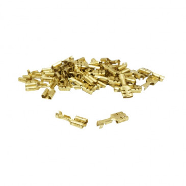 ELECTRIC CABLE TERMINAL- FEMALE 6,3X1 RS 7900 BRASS - (SOLD PER 50 IN A PACK)