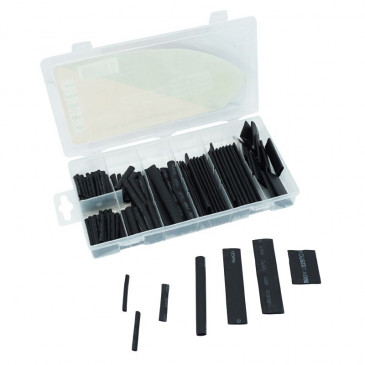 GAINE THERMORETRACTABLE 7 TAILLES DIFFERENTS NOIR (ASSORTIMENT) (BOITE DE 127 PIECES) -SELECTION P2R- 8717211014932