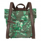 SINGLE BAG FOR BICYCLE -REAR-TURN INTO BACKPACK- BASIL EVERGREEN DAYPACK -THYME COLOUR - WITH LEATHER HANDLE- LEFT or RIGHT - 14/19Lt - HOOKS ON CARRIER - WATERPROOF FOLDING CLOSING 8715019180859
