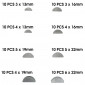 CLAVETTE DEMI-LUNE 8 TAILLES (ASSORTIMENT) (BOITE DE 80 PIECES) 3701213404209