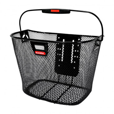 FRONT BASKET - STEEL MESH- KLICKFIX 16Lt WITH HANDLE- (36x26x25cm) TO BE ADAPTED ON HANDLEBAR WITH PLASTIC PLATE - with clip for headlight (WITHOUT BRACKET) 4030572102426