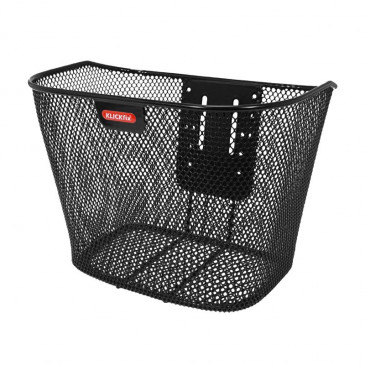FRONT BASKET - STEEL MESH- KLICKFIX 16L BLACK - WITH MOUNTING PLATE FOR /E-BIKE (35x26x25cm) 4030572104048
