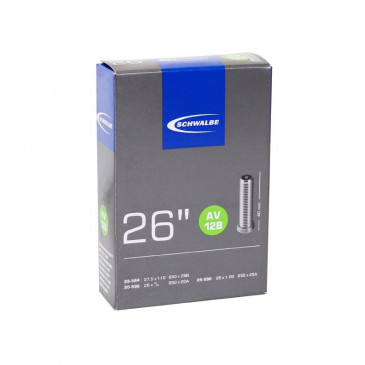 INNER TUBE FOR WHEELCHAIR 26" SCHWALBE - SCHRADER VALVE (20 to 25-590) (AV12B) COMPATIBLE 27.5x1.10 / 650x28B 4026495613552