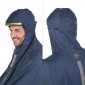 RAIN PONCHO - ADULT - TUCANO GARIBALDINA PLUS WITH HOOD, GUSSET FOR BACKPACK + CARRYING BAG - BLUE S/M