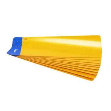 BANDE PLAQUE MOTO TOP'PLAQ JAUNE VIERGE 275 x 75 avec EURO (LOT DE 10) 3700948121023