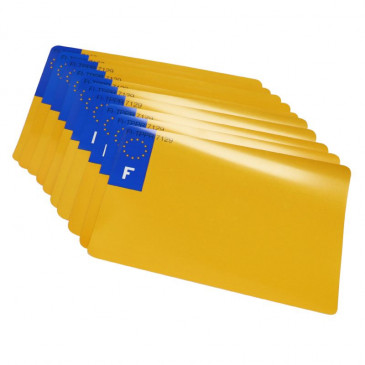 BANDE PLAQUE MOTO TOP'PLAQ JAUNE PERSO 210 x 145 avec EURO (LOT DE 10) 3700948120996