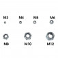 HEX NUT NYLSTOP TYPE M3 - M4 - M5 - M6 - M8 - M10 - M12 (RANGE OF 320) PIECES) -SELECTION P2R-
