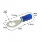 COSSE ELECTRIQUE PRE-ISOLEE OEILLET DIAM 6 mm BLEU POUR SECTION FIL 0.5 à 2.5 mm² (VENDU AU SACHET DE 50 PIECES) -SELECTION P2R- 3701213407118