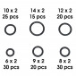 O'RING GASKET - METRIC -Ø 6 A 14mm (RANGE OF 140 PARTS)) -P2R- 3700948107379