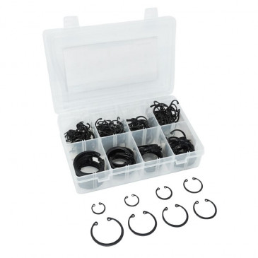 CIRCLIPS INTERIEUR 8 TAILLES DIAM DE 20 à 45mm (ASSORTIMENT) (BOITE 250 PIECES) -P2R- 3700948107584