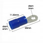 COSSE ELECTRIQUE PRE-ISOLEE OEILLET DIAM 3mm BLEU POUR SECTION FIL 1 à 2.5 mm² (VENDU AU SACHET DE 50 PIECES) -SELECTION P2R-