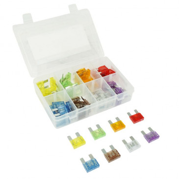 MINI BLADE FUSE 32V MEGA 20 - 30 - 40 - 50 - 65 - 70 - 80 - 100A (RANGE OF 56 IN A BOX) -P2R- 3700948213360