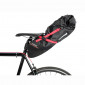 SADDLE BAG FOR BICYCLE - ZEFAL Z-ADVENTURE R17 - BLACK/RED 17L.-WATERPROOF- VELCRO TAPE FASTENING ( L 62cm x W 24cm x H 20cm) MAX LOAD 5kgs 3420587002018