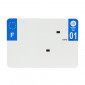 BANDE PLAQUE MOTO 210x145 POUR PVC AVEC RAISON SOCIALE DEP. 01/EURO (VENDU A L'UNITE) 3700948119976