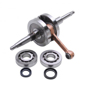 EMBIELLAGE/VILEBREQUIN SCOOT ADAPTABLE PEUGEOT 50 TKR, TREKKER, SPEEDFIGHT, VIVACITY, BUXY, SQUAB, ZENITH, ELYSEO (SANS POMPE A AIR) (AVEC ROULEMENTS + JOINTS) - TOP PERF TYPE ORIGINE- 3700948161050