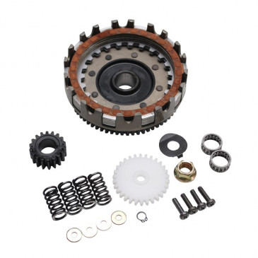 CLOCHE/TAMBOUR D'EMBRAYAGE 50 A BOITE ADAPTABLE MINARELLI 50 AM6 / MBK 50 XPOWER / YAMAHA 50 TZR / PEUGEOT 50 XPS / RIEJU 50 RS1 (18/68 - SUPPRIME LE PIGNON DE GRAISSAGE SEPARE) -TOP PERFORMANCES- 3700948161074
