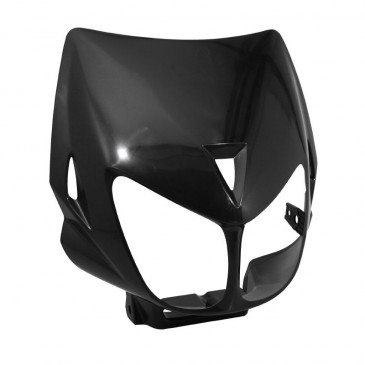 PLAQUE PHARE/TETE DE FOURCHE 50 A BOITE ADAPTABLE DERBI 50 SENDA 1994>2010 NOIR BRILLANT -P2R- 3700948056240