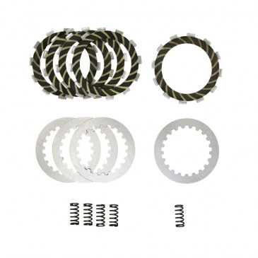 CLUTCH DISC FOR 50cc MOTORBIKE REPLAY RIENFORCED FOR DERBI 50 SENDA, GPR / GILERA 50 SMT, RCR (+ 20% INCREASED FRICTION) (COMPLETE KIT) 3700948033371