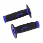 REVETEMENT POIGNEE PROGRIP MOTO OFF ROAD 791 DOUBLE DENSITE BASE BLEU/NOIR CLOSED END 115mm (CROSS/MX) (PAIRE)