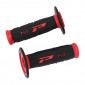 REVETEMENT POIGNEE PROGRIP MOTO OFF ROAD 791 DOUBLE DENSITE BASE ROUGE/NOIR CLOSED END 115mm (CROSS/MX) (PAIRE) 0801766028150