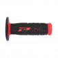 REVETEMENT POIGNEE PROGRIP MOTO OFF ROAD 791 DOUBLE DENSITE BASE ROUGE/NOIR CLOSED END 115mm (CROSS/MX) (PAIRE) 0801766028150