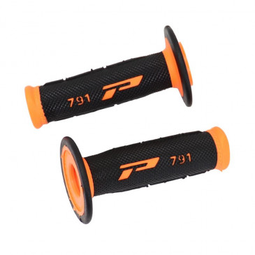 GRIP - PROGRIP OFF ROAD 791 DUAL DENSITY- ORANGE FLUO/BLACK 115mm (PAIR) (CROSS/MX)