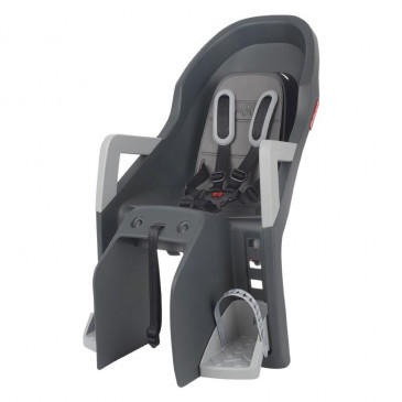 CHILD SEAT-REAR- POLISPORT ON LUGGAGE RACK LIKE A VICE - GUPPY MAX DARK GREY+GREY CUSHION (9 > 22Kgs) COMPATIBLE E/BIKE (WIDTH OF CARRIER 185mm) - APPROVED EN 14344
