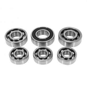 BEARING KIT (6 PIECES) FOR SCOOT PEUGEOT 50 KISBEE 4STROKE/KYMCO 50 AGILITY 4STROKE/SYM 50 ORBIT 4STROKE/SCOOT 50 CHINOIS 4STROKE GY6 139QMB -P2R-