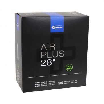 INNER TUBE FOR BICYCLE 700 x 35-45 SCHWALBE AIR PLUS REINFORCED -SCHRADER ALU VALVE- (AV17AP) 4026495890984