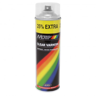 SPRAY-PAINT CAN MOTIP PRO ACRYLIC GLOSS VARNISH spray 500ml (04009) (USE ONLY WITH SPRAY-PAINT PRO ACRYLIC)