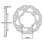 DISQUE DE FREIN ADAPTABLE KAWASAKI 450 KLX R 2008>2020 AV, 250 KX 2003>2008 AV, 450 KX-F 2006>2014 AV (EXT 250mm - INT 109.3mm - 4 TROUS) (DF5136OE) -NEWFREN-