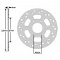 DISQUE DE FREIN ADAPTABLE DERBI 50 SENDA DRD 2004>2008 AR, GPR 1997>2003 AR / PEUGEOT 50 XPS 2002> AR, XR6 2002> AR (EXT 220mm - INT 57mm - 6 TROUS) -IGM-