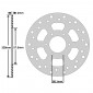 DISQUE DE FREIN ADAPTABLE DERBI 50 GPR R 1997>2001 AR / CAGIVA 50 MITO 1998>2001 AR (EXT 220mm - INT 57.5 mm - 6 TROUS) (DF4053A) -NEWFREN- 8025832176787