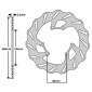 BRAKE DISC - POLINI FOR APRILIA 50 RX-SX 2006> / BULTACO 50 ASTRO, LOBITO / DERBI 50 SENDA DRD SM / GILERA 50 RCR, SMT 2006 / RIEJU 50 MRT, MRX (EXT 260mm - INT 125mm - 6 Holes ) (175.0053)