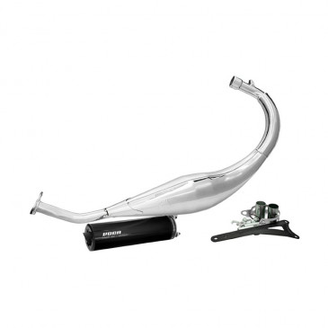 EXHAUST FOR 50CC MOTORBIKE VOCA CHROMED FOR BETA 50 RR 2012> (LOW MOUNTING - BLACK ALUMINIUM SILENCER)