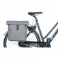 SACOCHE ARRIERE VELO DOUBLE BASIL CITY GRIS CLAIR 28/32L FIXATION VELCROS SUR PORTE BAGAGE (30x18x49cm) FERMETURE PLIANT ANTI-PLUIE 8715019180729