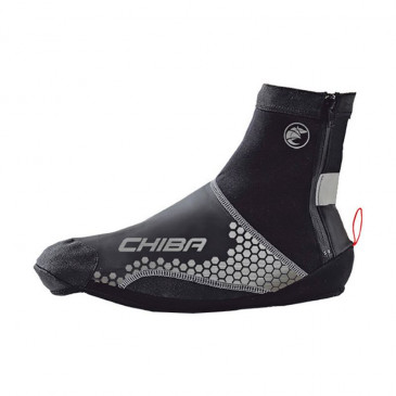 CYCLING SHOE COVER- FOR WINTER MTB - CHIBA WATERPROOF - BLACK - EURO 39-40 (ZIP + VELCRO) (PAIR)