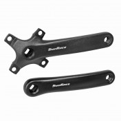 CRANK ARM SET- FOR MTB - SUNRACE FCM800 ALUMINIUM BLACK L.175mm - FOR SQUARE TAPERED BOTTOM BRACKET - FOR SINGLE Ø 96mm (WITHOUT CHAINRING) 4710944256642